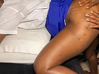 teacher fucks ebony ass doggy with monster cock.