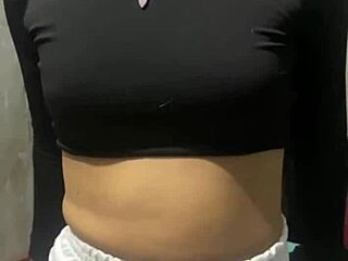 18 year old stepsister with perfect tits plays with cock