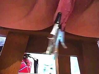 Big Pink Pussy Lips Stretched by Weights