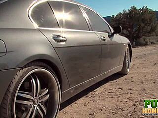 Ashton Haze Gives Horny Public Handjob With Cumshot In Desert