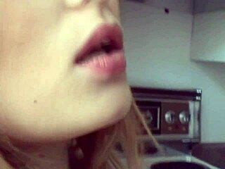 katrina intensely fingers her wet pussy in the kitchen