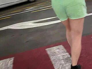 trashy kiwi slut shows off at the mall and on a busy public street