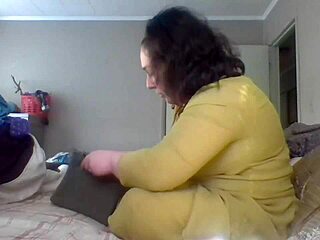 Wife teaching me how to fold clothes with big natural tits