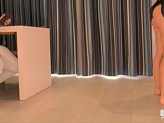 Big Ass Stepmom Fucks Stepson in Kitchen After Seeing His Huge Cock