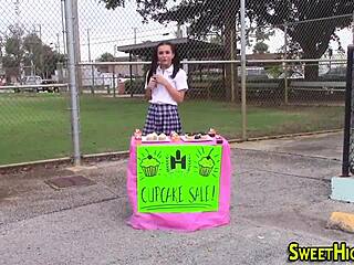 I got a facial after sucking as petite teen