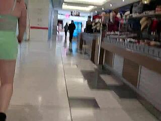 trashy kiwi slut shows off at the mall and on a busy public street