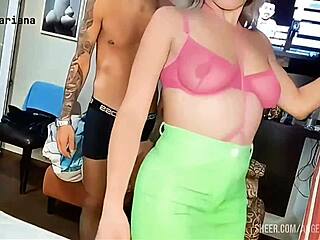 How does this Latina milf ride a monster cock for multiple internal cumshots in wild anal action?