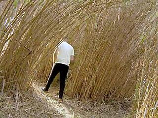 Young French Angela Kiss Jerked Off and Fucked in Reeds