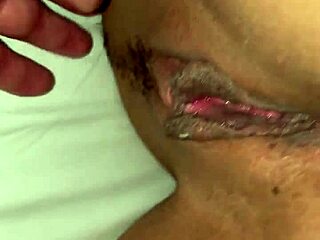 she bends over for doggystyle, cum lands on her back.