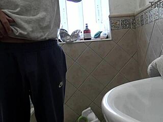 real voyeur perverted stepmother masturbates while watching her stepson shower in the bathroom