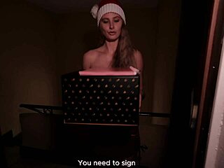 Merry christmas with big cock cum in mouth