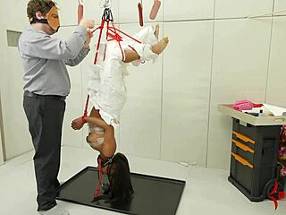 Hung Upside Down Like Meat to Eat Ass and Cum