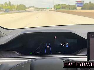 busty aussie pawg hayley davies gets railed in tesla on public road