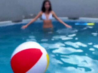 rough gangbang by the pool