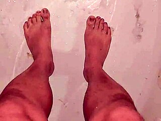 Hey, check out this rando nude bathing with feet fetish POV