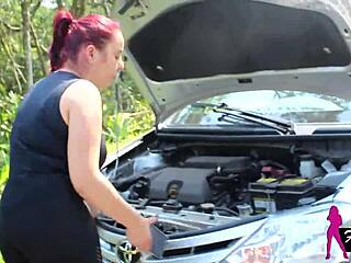 Rikardo fantasma fucks mary redqueen with monster cock on the road