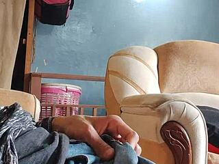 Masturbating in the living room