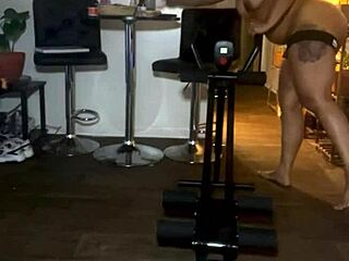 Naked workout session with my personal trainer at home