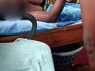 i watch this african couple's huge cumshot on sheer fabric