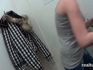 perfect czech sweetie gets tempted in the mall, clothes ripped for hardcore assfucking in pov