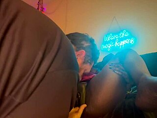 In this homemade video, an amateur ebony woman gets her pussy licked before being fucked doggystyle. She bends over for intense action.