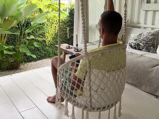 Snake catcher tricked into fucking with squirting and cum swallowing?