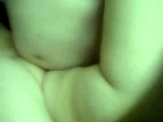 Ssbww big belly gets pussy fucked pov while husband rubs belly and cums