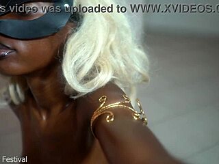 Skinny girl with small waist oils her tits