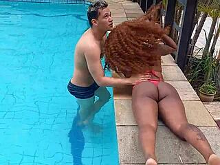 I almost drowned in the pool, and the ebony girl gave me oral and pussy