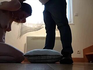 Female slave in collar for humiliation!