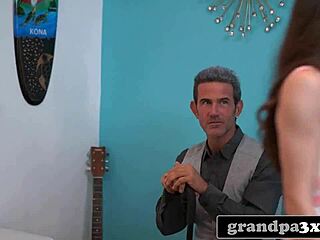 Smoking hot teen begs stepgrandpa for ride