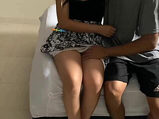 Jovencita 18 Años Invited To Movie, Comes In Short Skirt, Ends Up Fucked Without Condom.