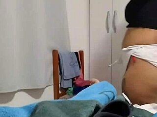 Married redhead video calls lover while husband watches and masturbates, finally cumming on her tits