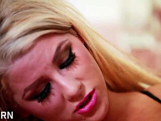 Big tits blonde and brunette milf masturbate in sensual lesbian sex