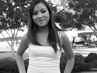 The naughty Asian babe got picked up and taken into an intense interracial threesome with facial and cowgirl riding