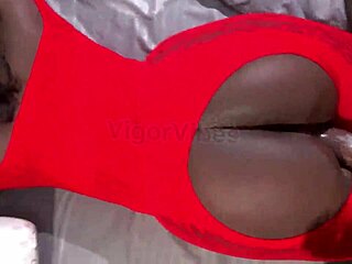 Big booty BBW takes big black cock in see-through lingerie with wet pussy doggystyle fucking and ebony orgasm in dorm