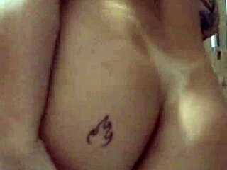 Married redhead video calls lover while husband watches and masturbates, finally cumming on her tits