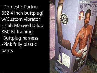 Preparing for sissy selfbondage with monster cock and toys