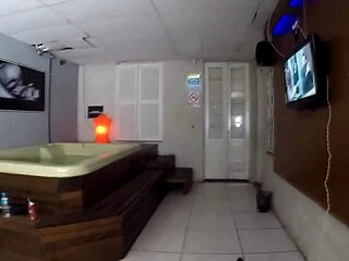 I watch this latina milf suck big cocks in the pub