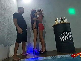 Live sex at the poolside party in the neighborhood event