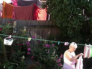 Sexy Neighbor With Big Tits And Saggy Boobs Shows Off Feet And Ass