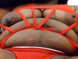 this teen 18+ ebony babe starts with solo masturbation using toys then joins milf for anal group fucking and creampie