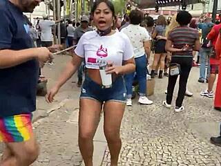 We took these young 18+ girls out on leashes for a wild walk through sao paulo center. it was all about that bold exhibitionism with hot brazilian babes in collars strutting the streets.