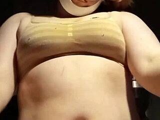 Tiny 18+ whore with natural big tits plays with them in amateur homemade pov lingerie action