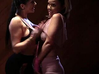 I feel wild passion as Dillion Harper and Romi Rain train in lesbian box session