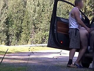 Fellow Traveler Bent Over in Car for Intense Public Fucking with Moaning and Flashing on Street. Curvy Milf in Heels Gets Dominated Outdoors.