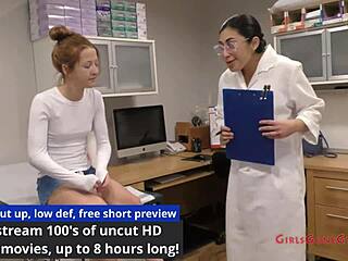 Redhead petite Stacy Shepard spreads shaved pussy and feet in tattoo fetish tickling behind the scenes with toes and ass