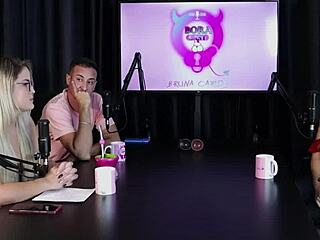 Shy blonde in see-through lingerie joins Brazilian swingers for wild group compilation at the club