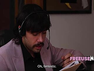 Milf Sluts Engage in Office Sex and Spitting on Wall Street