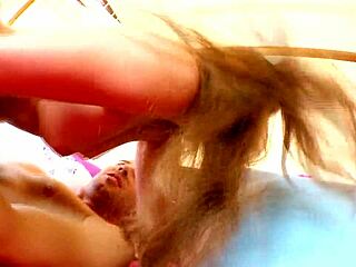 Pason performs blowjob and anal riding with facial cumshot in lingerie solo action.